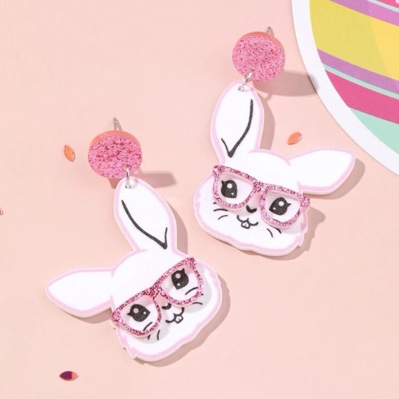 Acrylic Bunny Earrings - Picture 3 of 5